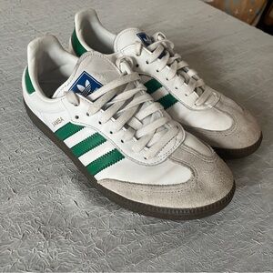 Adidas Samba White and Green Sneakers